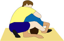 <center>1. Top Wrestler Places His
Held Leg Over the Opponent’s Head</center>