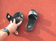 Use Flip Flops as Track Spike Protectors
