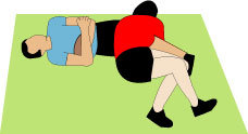 Tackler Falls Backwards, Turning
to Land On Top of the Runner
